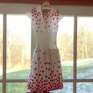 Cotton White & Red Dress